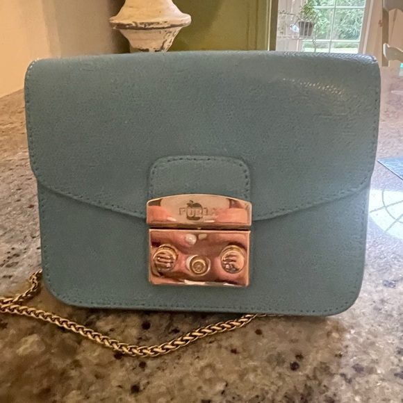 Furla Metropolis small turquoise crossbody bag- nwt - Picture 6 of 13